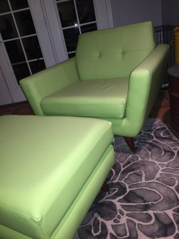 Hughes Leather Ottoman Joybird